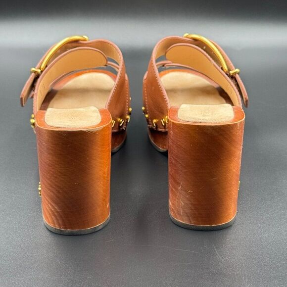 Veronica Beard Halifax Leather Studded Buckle Clogs - Picture 4 of 11